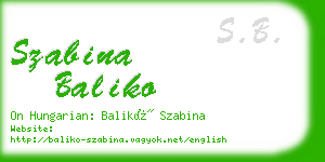 szabina baliko business card